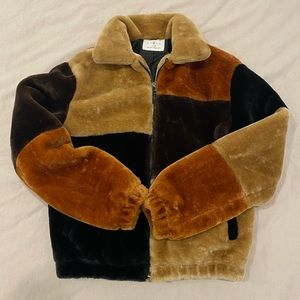 Urban Outfitters Patchwork Faux Fur Jacket